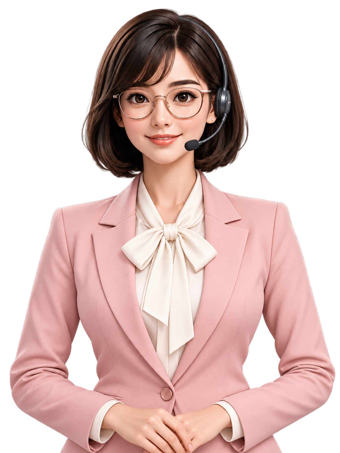 Suri trong trang phục phát thanh viên
